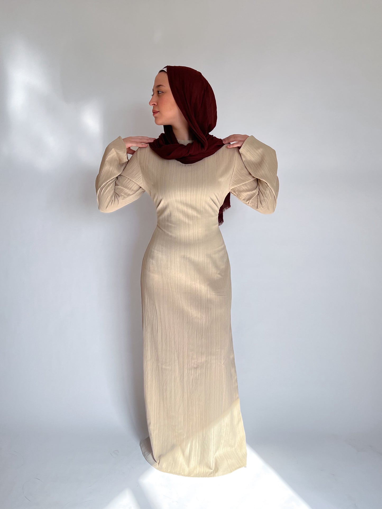 Biege basic summer dress