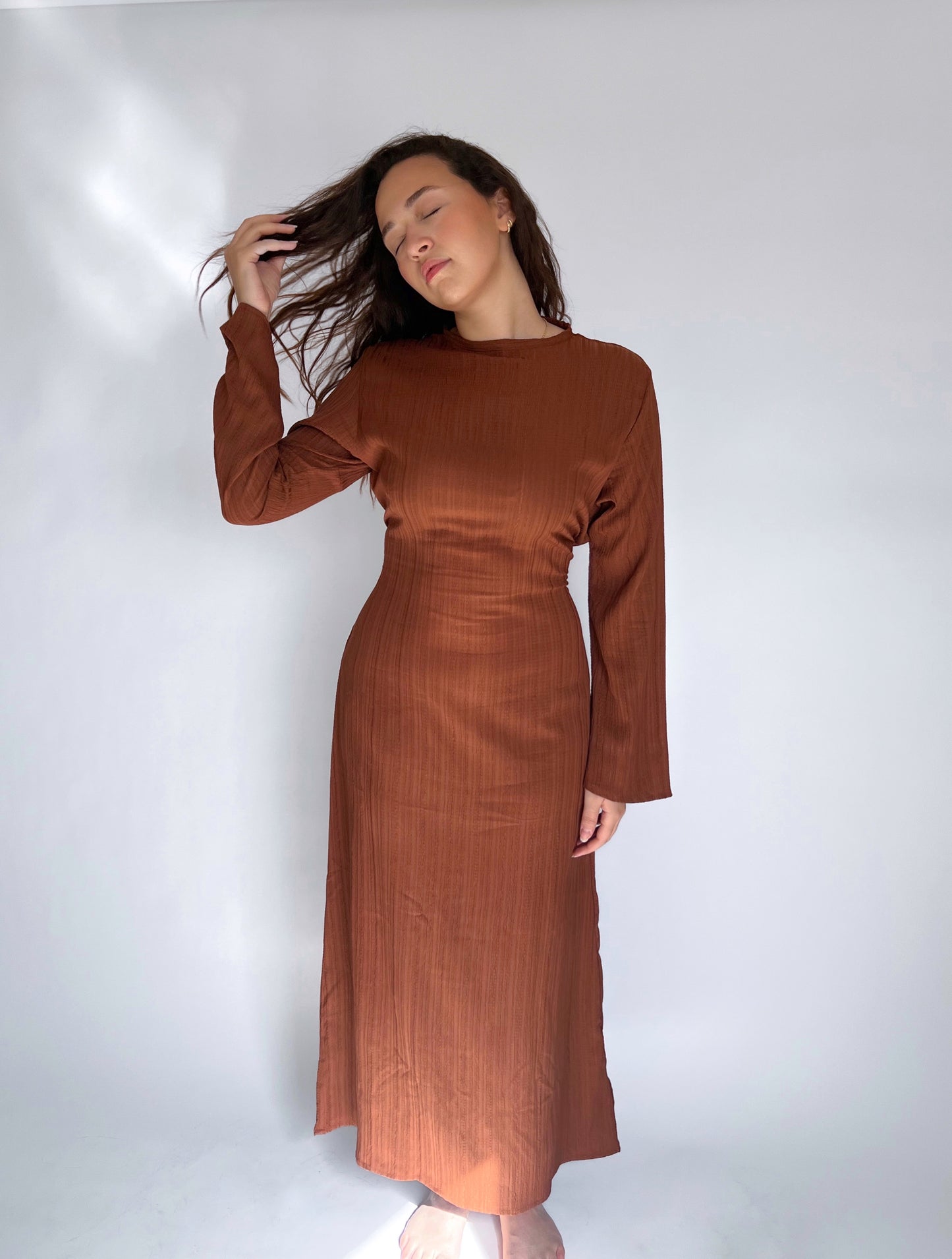 Brown basic summer dress