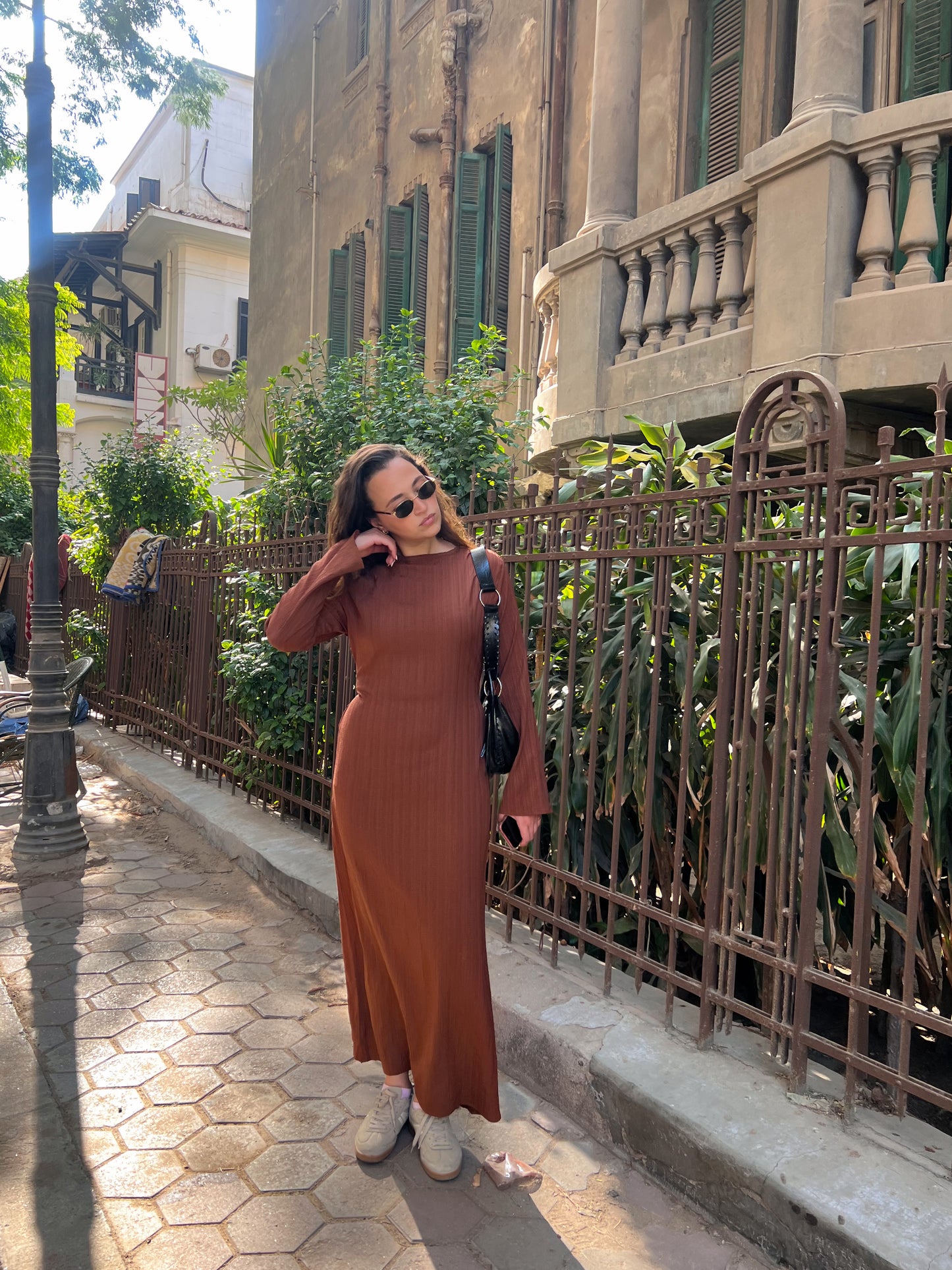 Brown basic summer dress