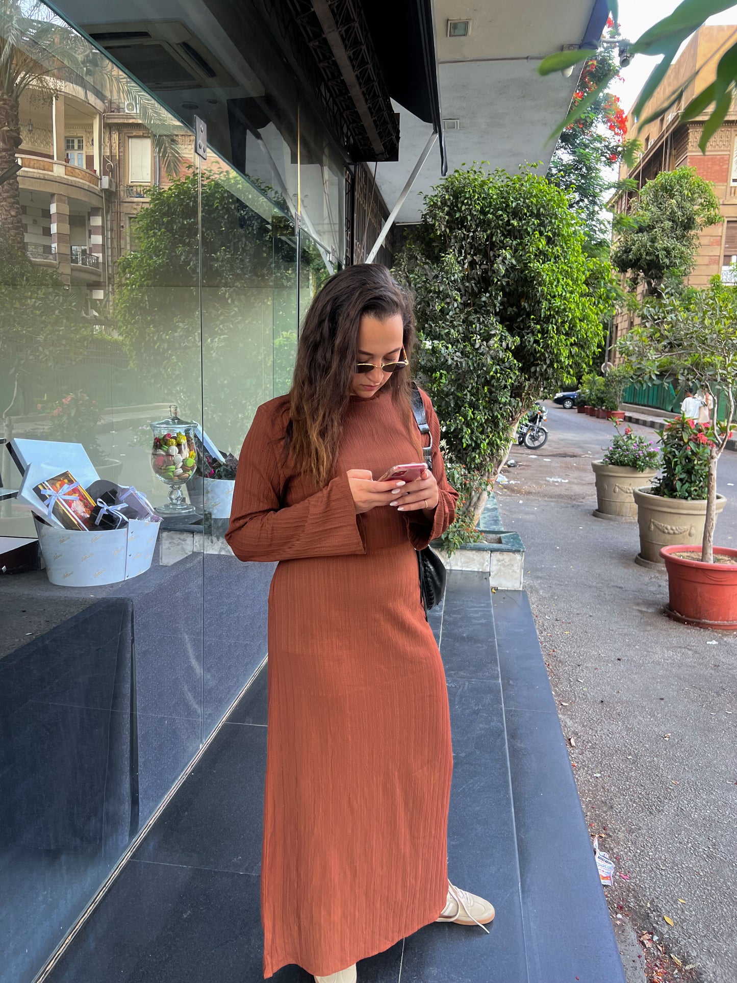 Brown basic summer dress