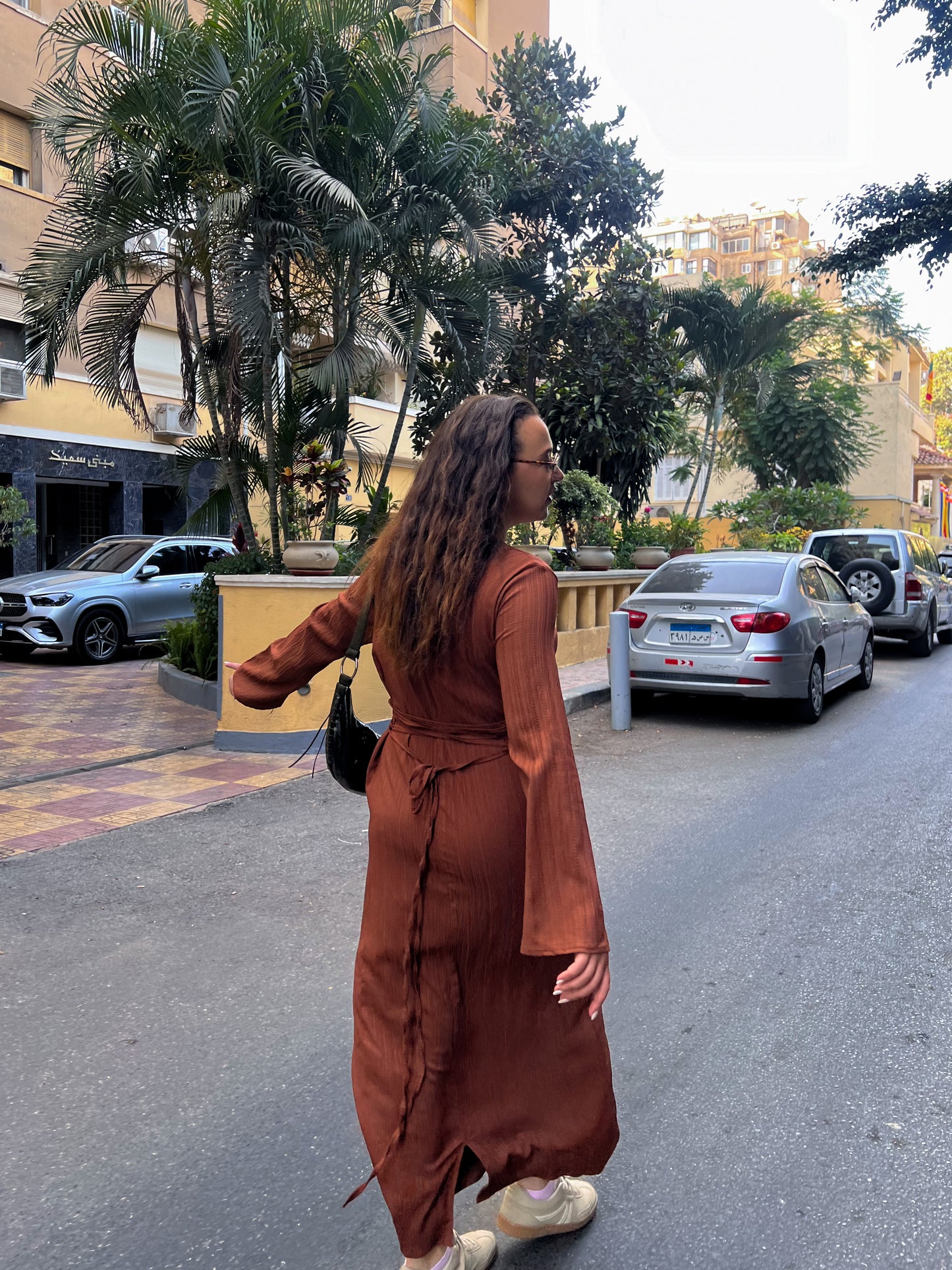 Brown basic summer dress