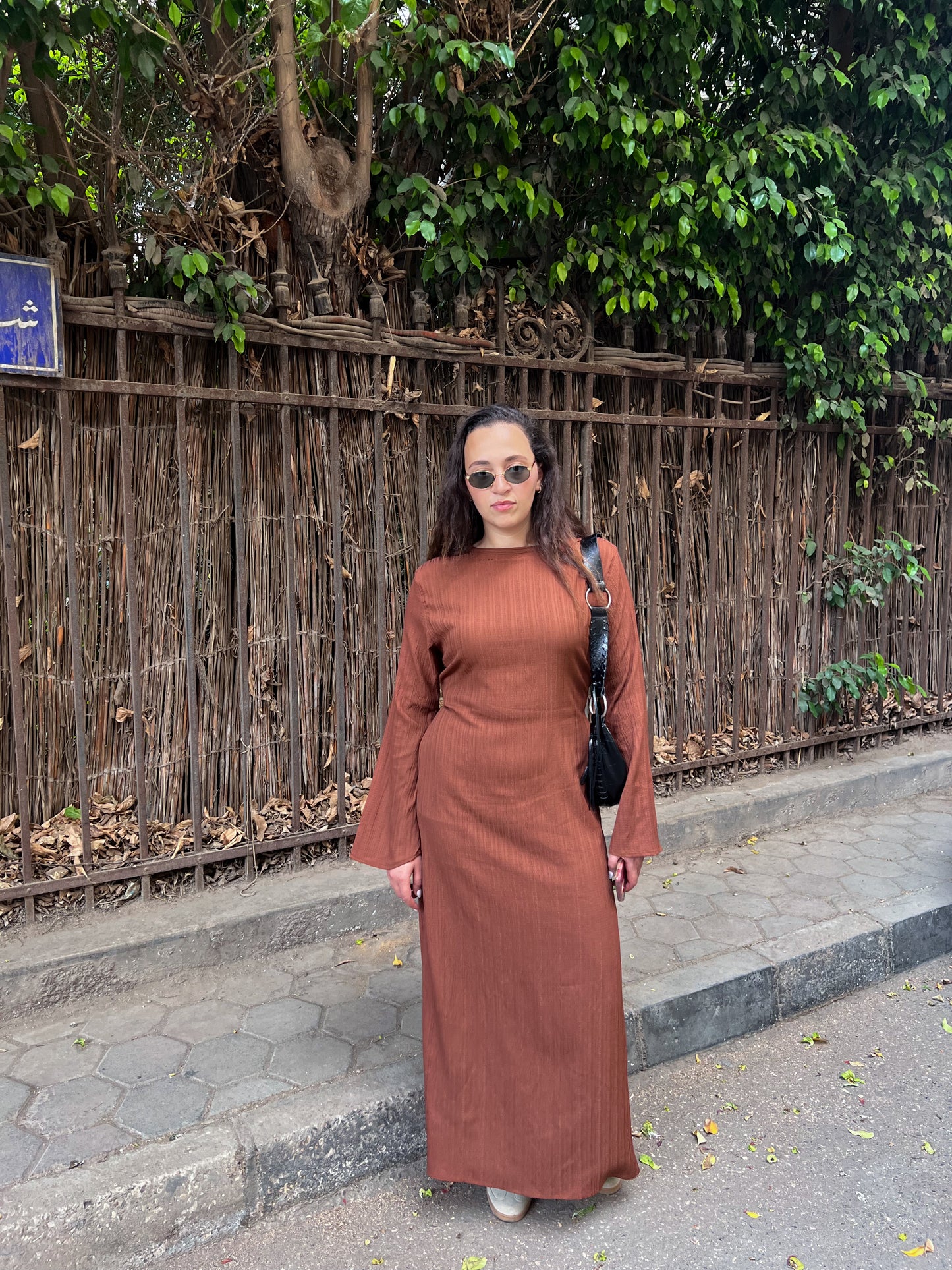 Brown basic summer dress